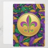 Mardi Gras Fleur de lis Feestdagenkaart (Voorkant / Achterkant)