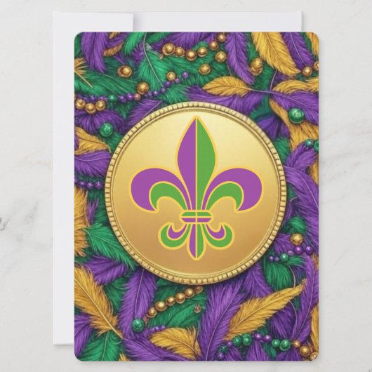 Mardi Gras Fleur de lis Feestdagenkaart (Voorkant)