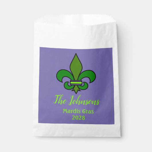 Mardi Gras Fleur de Lis feestzakjes Bedankzakje (Voorkant)