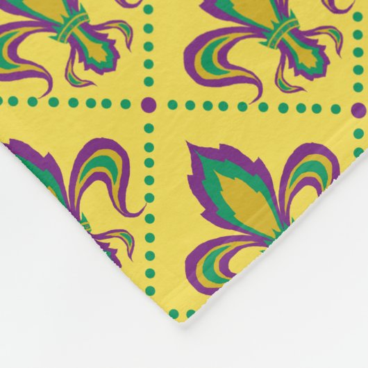 Mardi Gras Fleur De Lis Fleece Deken (Hoek)