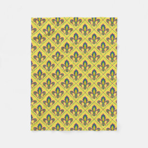Mardi Gras Fleur De Lis Fleece Deken