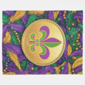 Mardi Gras Fleur de lis Fleece Deken (Voorkant (Horizontaal))