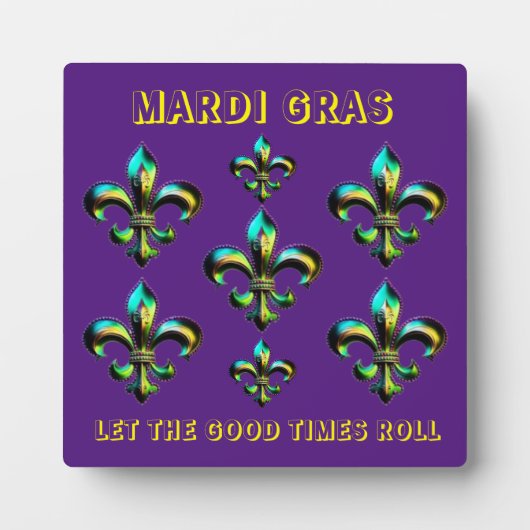Mardi Gras Fleur De Lis Fotoplaat (Voorkant)