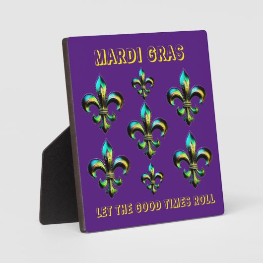 Mardi Gras Fleur De Lis Fotoplaat (Voorkant)