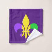 Mardi Gras Fleur-de-Lis Geel Paars Bad Handdoek (Wasdoekje)