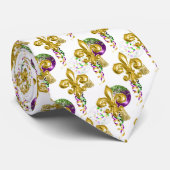 Mardi Gras Fleur De Lis Gold Celebration Stropdas (Opgerold)