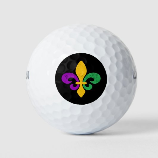 Mardi Gras Fleur De Lis Golfballen (Voorkant)
