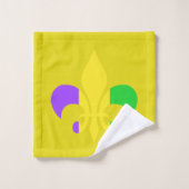 Mardi Gras Fleur-de-Lis Green Paars Yellow Bad Handdoek (Wasdoekje)