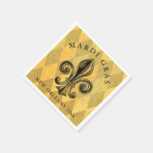 Mardi Gras Fleur-de-lis Harlequin Add Year Servet (Hoek)