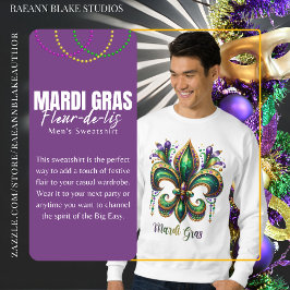 Mardi Gras Fleur-de-lis Heren Sweatshirt