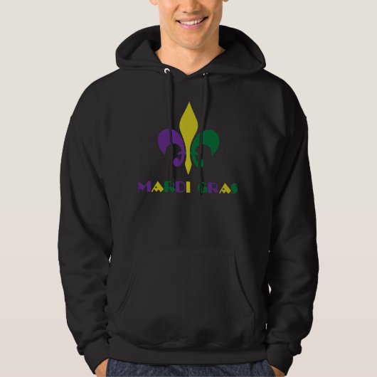Mardi Gras ~ Fleur De Lis Hoodie (Voorkant)