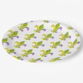 Mardi Gras Fleur de Lis in White Papieren Bordje (Gekanteld)