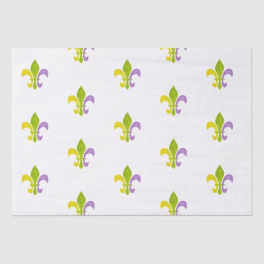 Mardi Gras Fleur de Lis in White Tissuepapier (Voorkant)