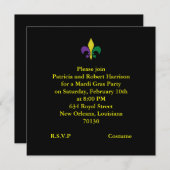 Mardi Gras ~ Fleur De Lis Kaart (Voorkant / Achterkant)