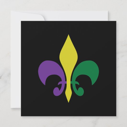 Mardi Gras ~ Fleur De Lis Kaart (Achterkant)