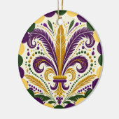 Mardi Gras Fleur de Lis Keramisch Ornament (Links)