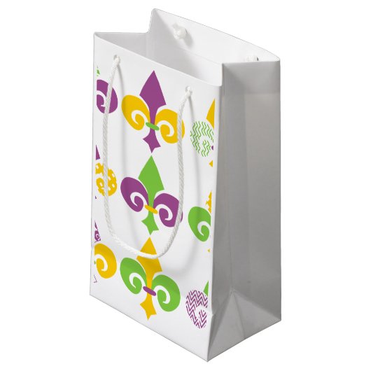 Mardi Gras Fleur de Lis Klein Cadeauzakje (Voorkant Gekanteld)