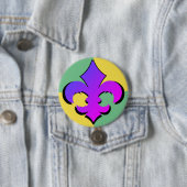 Mardi Gras | Fleur De Lis Knopen Ronde Button 7,6 Cm (In situ)