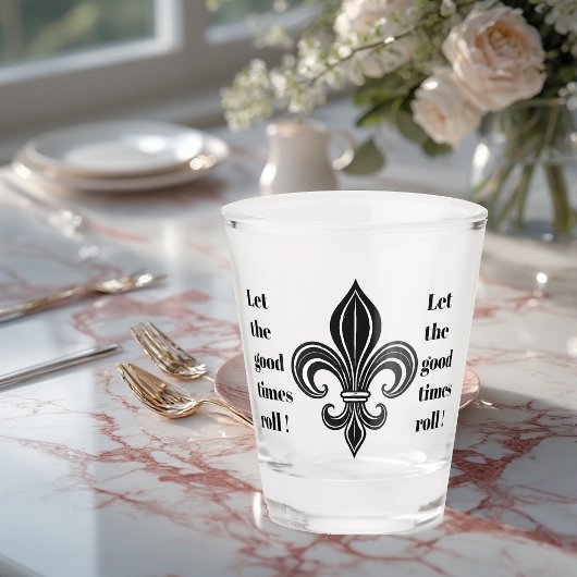 Mardi Gras Fleur-de-lis Let The Good Times Roll  Shot Glas
