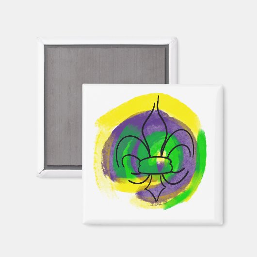 Mardi Gras Fleur De Lis Magneet (Voorkant / Achterkant)
