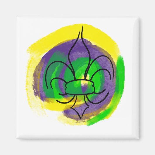 Mardi Gras Fleur De Lis Magneet (Voorkant)