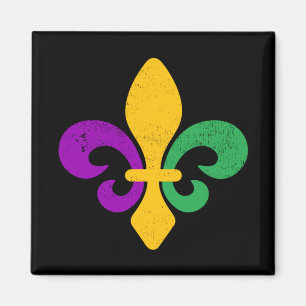 Mardi Gras Fleur De Lis Magneet
