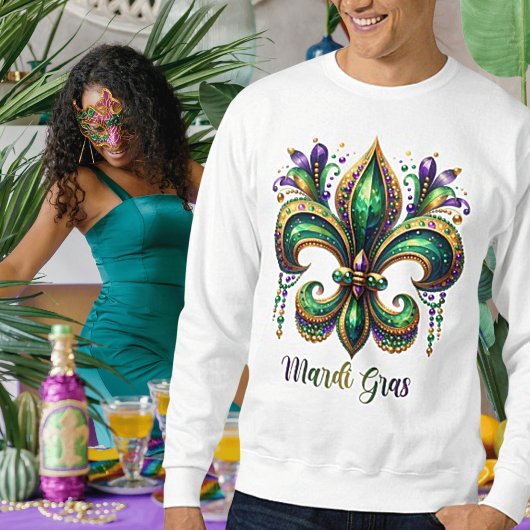 Mardi Gras Fleur-de-lis Mannen Sweatshirt