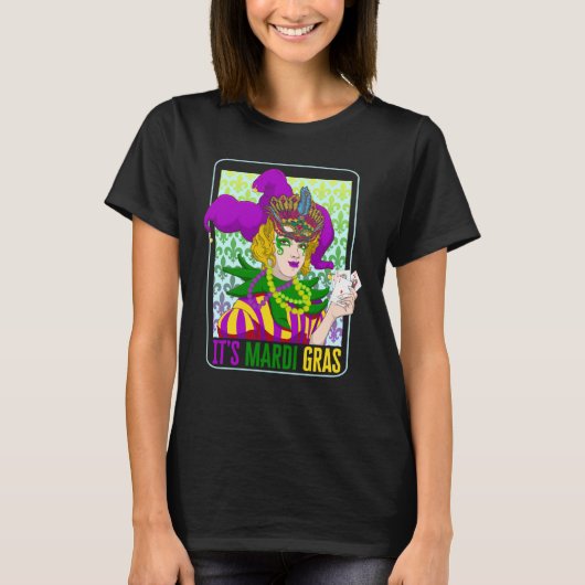 Mardi Gras Fleur De Lis Mardi Gras Carnival Jester T-shirt (Voorkant)