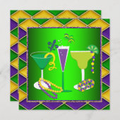 Mardi Gras Fleur De Lis Mardi Gras Party Kaart (Voorkant / Achterkant)