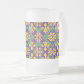 Mardi Gras Fleur de lis Matglas Bierpul (Voorkant rechts)