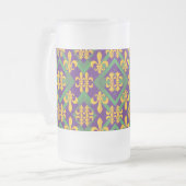 Mardi Gras Fleur de lis Matglas Bierpul (Voorkant links)
