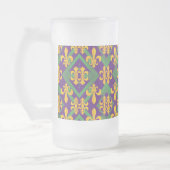 Mardi Gras Fleur de lis Matglas Bierpul (Links)