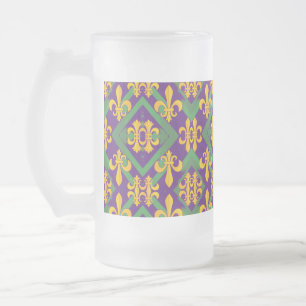 Mardi Gras Fleur de lis Matglas Bierpul