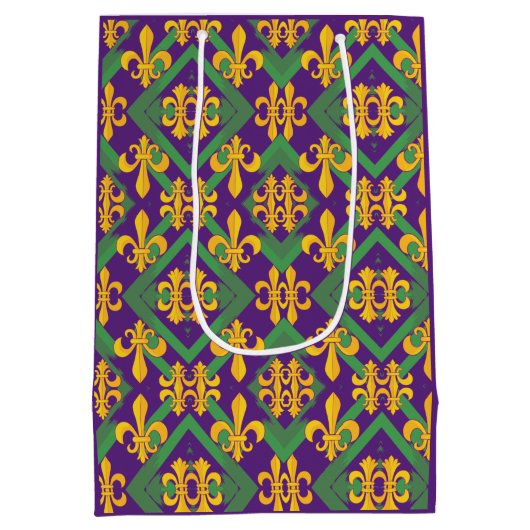 Mardi Gras Fleur de lis Medium Cadeauzakje (Achterkant)