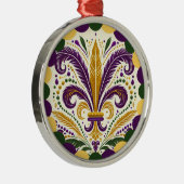 Mardi Gras fleur-de-lis Metalen Ornament (Rechts)