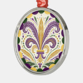 Mardi Gras fleur-de-lis Metalen Ornament (Links)