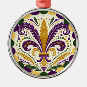Mardi Gras fleur-de-lis Metalen Ornament