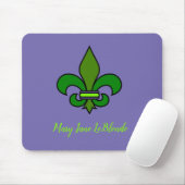 Mardi Gras Fleur de Lis Muismat Paars (Met muis)