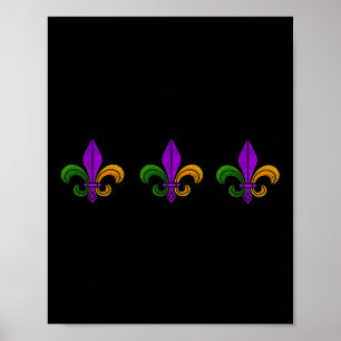 Mardi Gras Fleur de Lis Nola New Orleans en Louis Poster