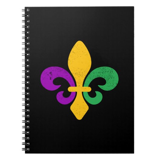 Mardi Gras Fleur De Lis Notitieboek (Voorkant)