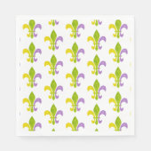 Mardi Gras Fleur de Lis op wit Servet (Voorkant)