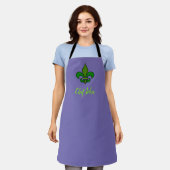 Mardi Gras Fleur de Lis Paars en Green Apron Schort (Gedragen)