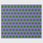 Mardi Gras Fleur de Lis Paars en Green Gift Wrap Cadeaupapier (Vlak)