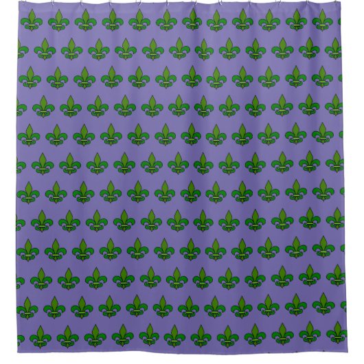 Mardi Gras Fleur de Lis Paars Shower Curtain Douchegordijn (Voorkant)