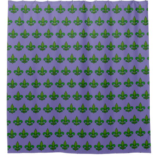 Mardi Gras Fleur de Lis Paarse Douchegordijn (Voorkant)