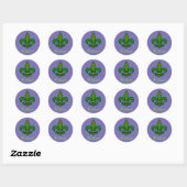 Mardi Gras Fleur de Lis Paarse en groene Stickers (Vel)