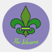Mardi Gras Fleur de Lis Paarse en groene Stickers