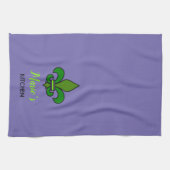 Mardi Gras Fleur de Lis Paarse Keukenhanddoek (Horizontaal)