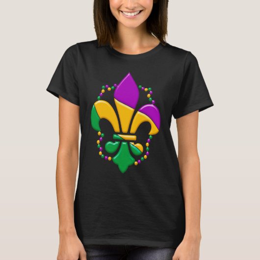 Mardi Gras Fleur De Lis Paint Splatter Girl Boy Me T-shirt (Voorkant)