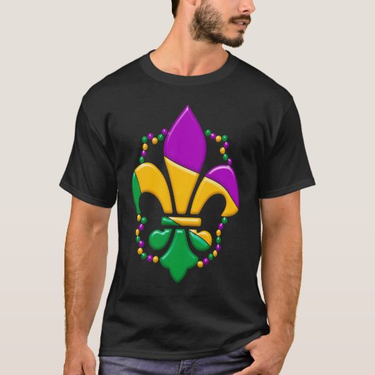 Mardi Gras Fleur De Lis Paint Splatter Girl Boy Me T-shirt (Voorkant)